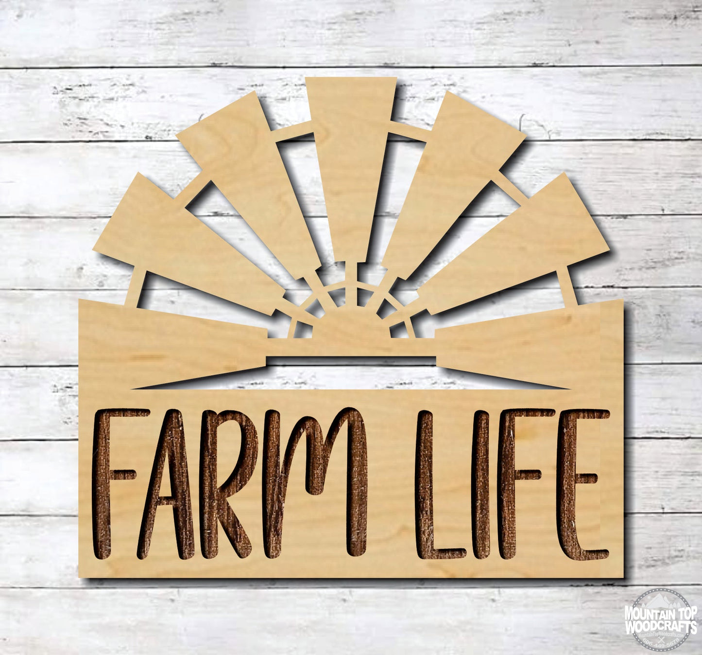 Farm Life Windmill ~ Laser Engraved Sign Wood Wall Art
