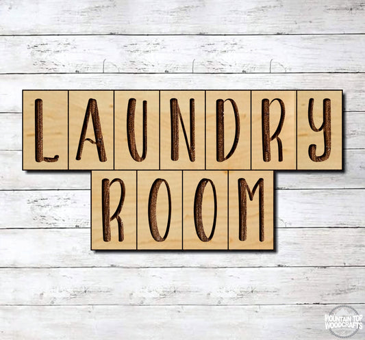 Laundry Room ~ Laser Engraved Sign Wood Wall Art