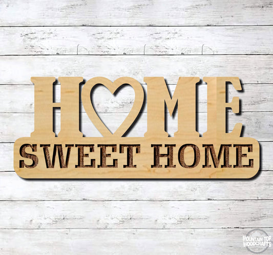 Home Sweet Home Key Rack Holder ~ Laser Engraved Sign Wood Wall Art