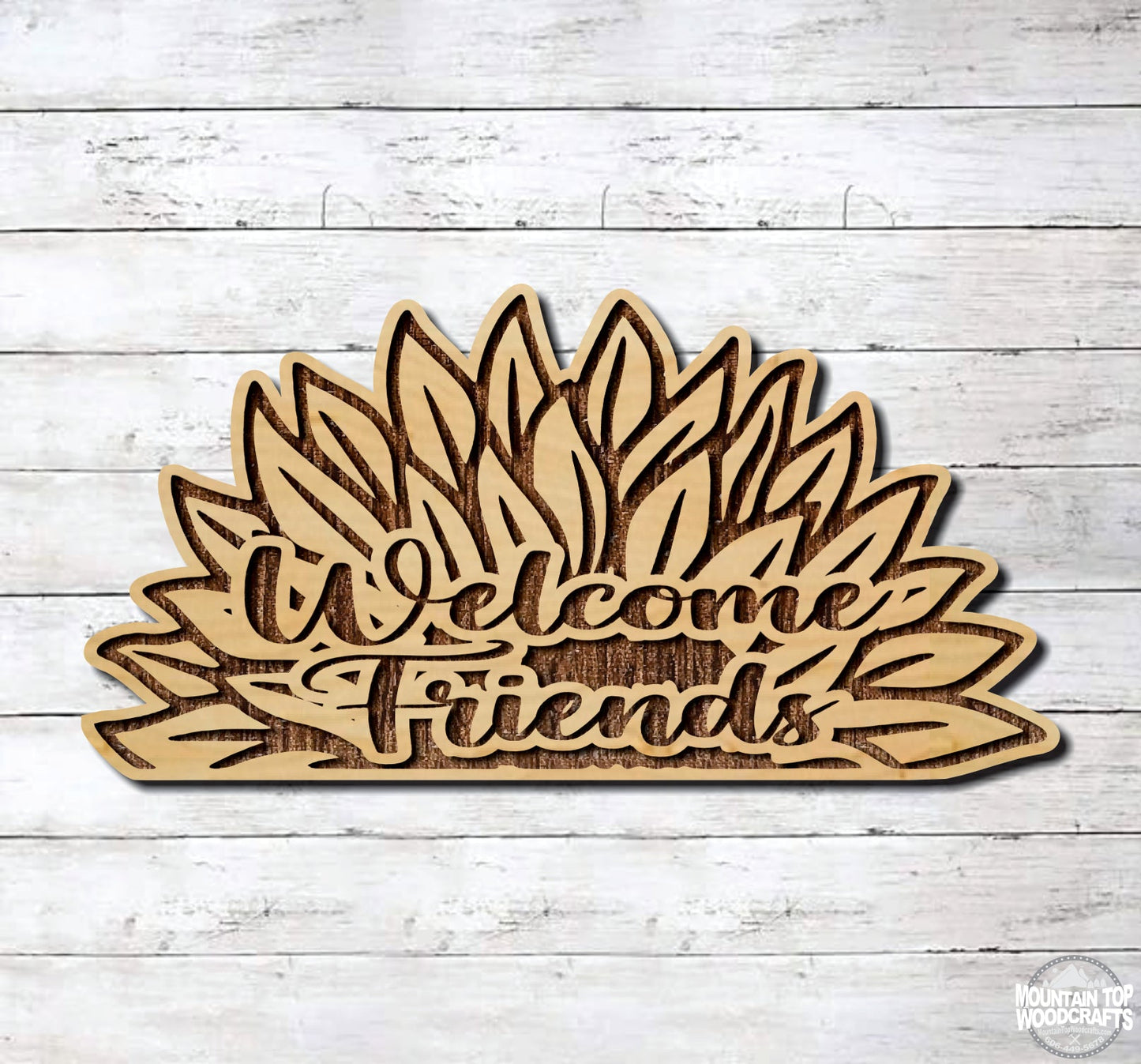 Sunflower Welcome ~ Laser Engraved Sign Wood Wall Art