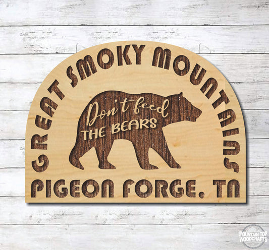 Great Smoky Mountains Pigeon Forge TN ~ Laser Engraved Sign Wood Wall Art