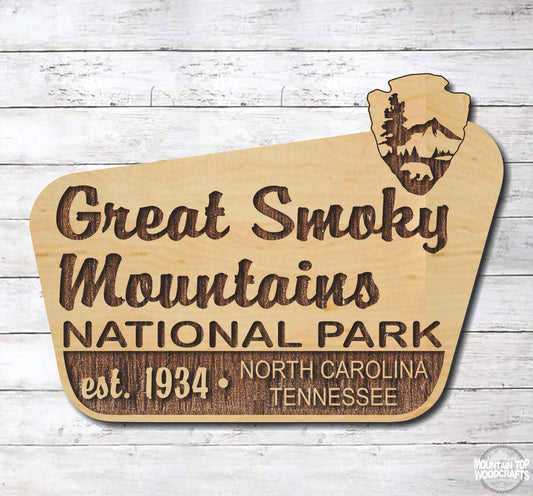 Great Smoky Mountains National Park ~ Laser Engraved Sign Wood Wall Art