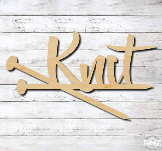 Knit Wall Sign ~ Craft Room Knitting Needles Laser Engraved Sign Wood Wall Art
