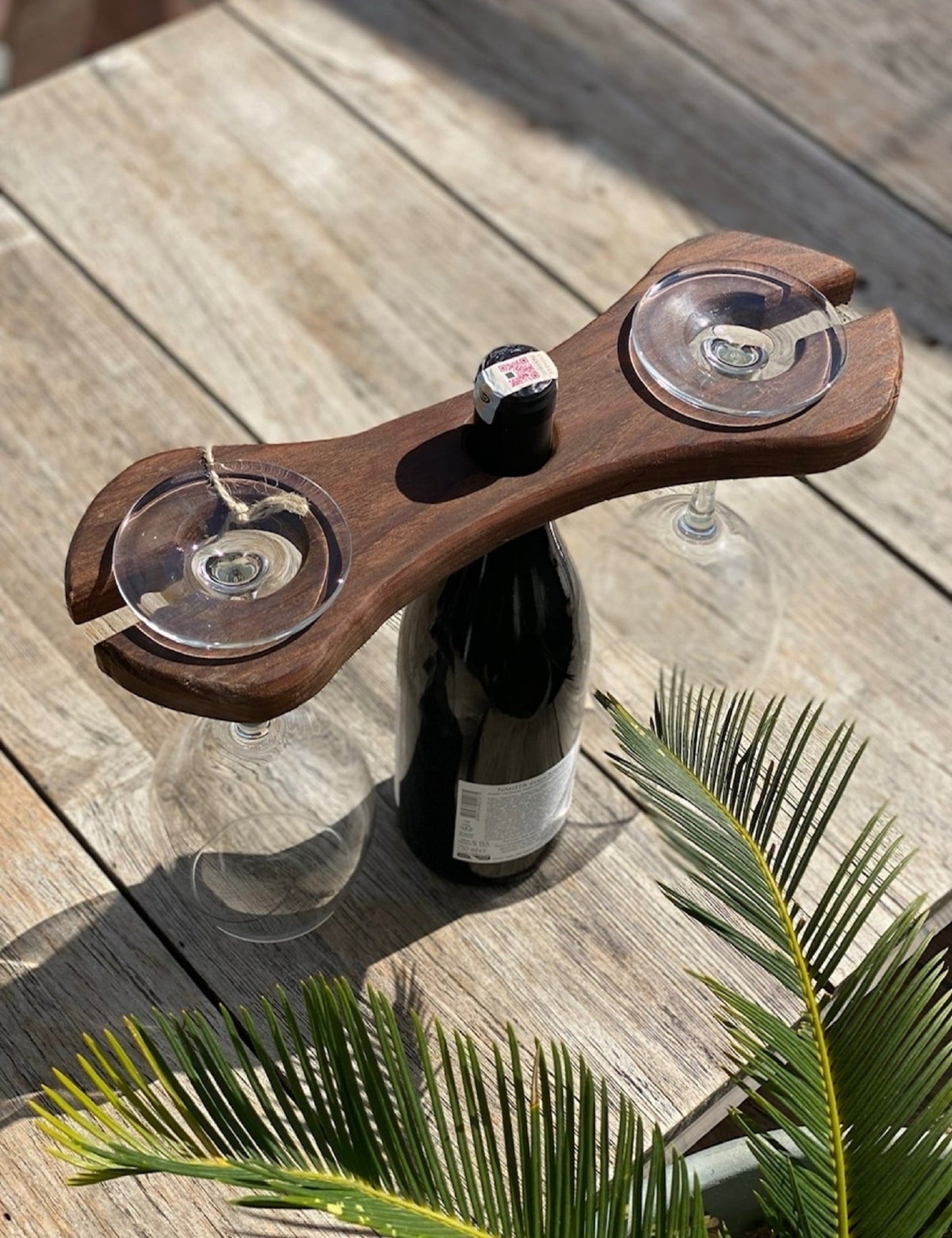 Wine Bottle Caddy Wooden Tray - 3 Styles - Wine Glass Rack - Wooden Platter