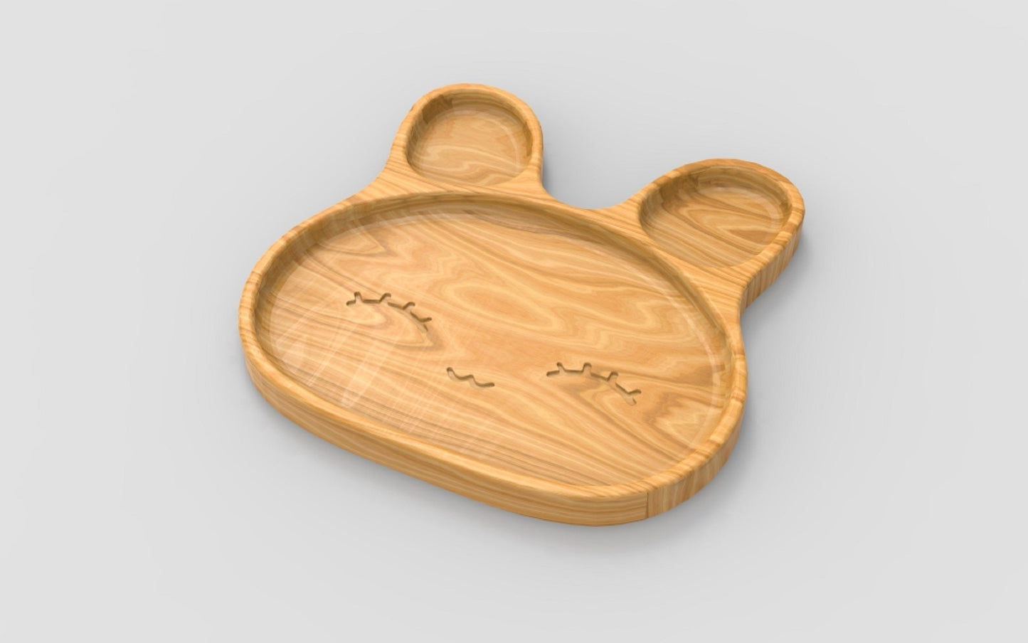 Bunny Face Kid Plate - Wood Dinner Plate - Wooden Serving Dish