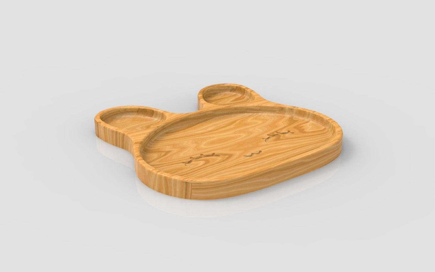Bunny Face Kid Plate - Wood Dinner Plate - Wooden Serving Dish