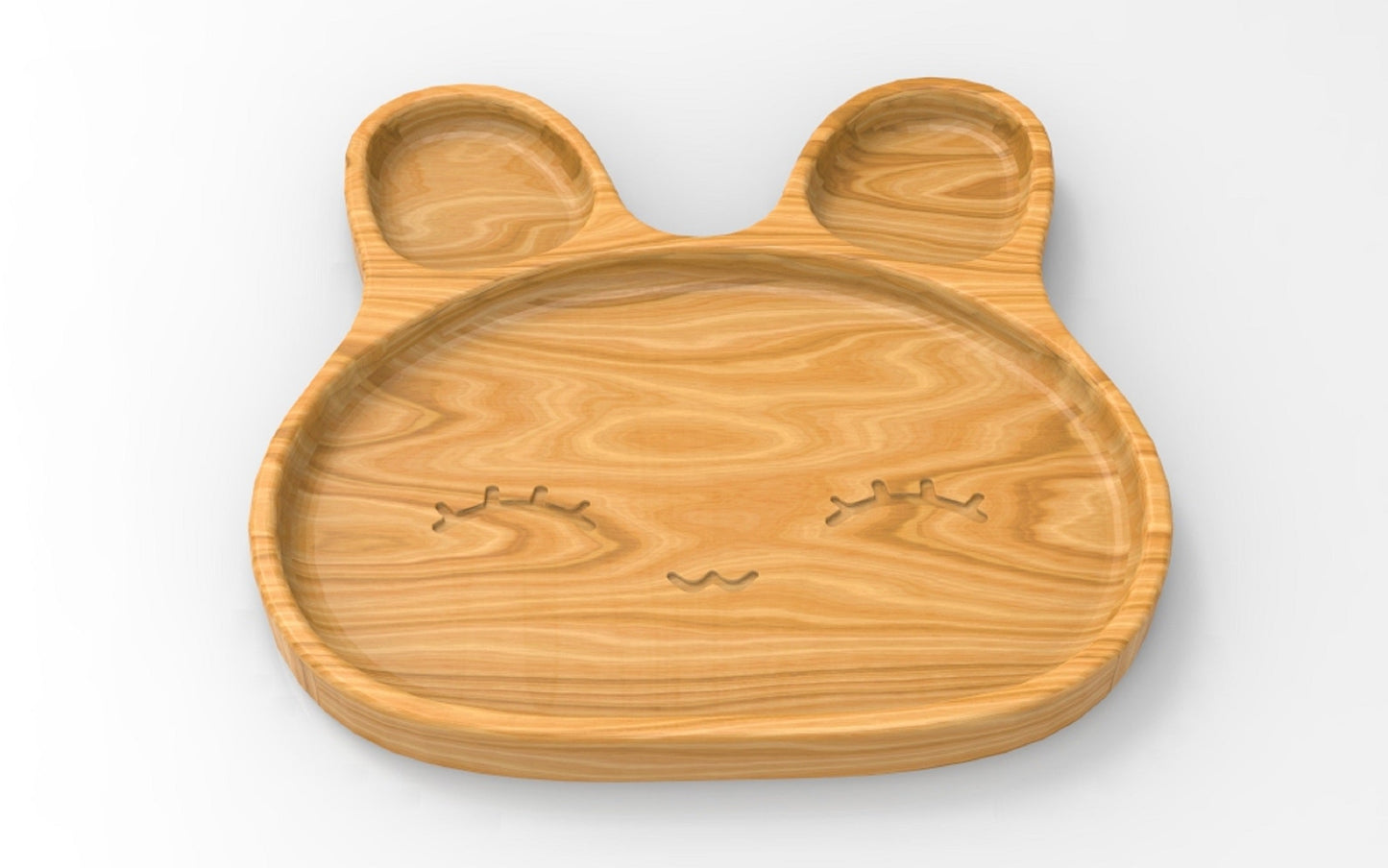 Bunny Face Kid Plate - Wood Dinner Plate - Wooden Serving Dish