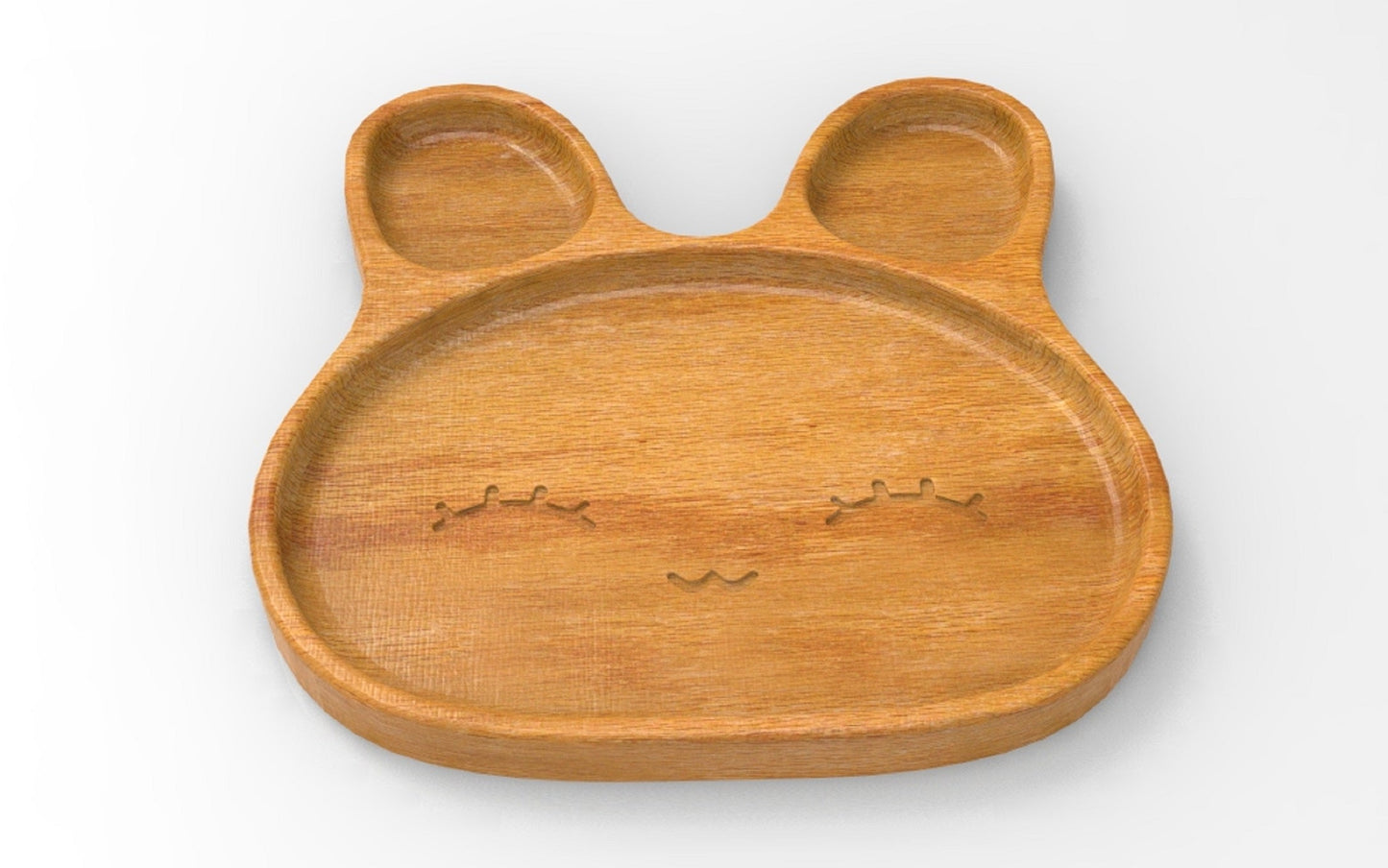 Bunny Face Kid Plate - Wood Dinner Plate - Wooden Serving Dish
