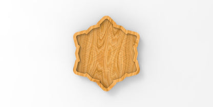 Snowflake Wood Catch All Tray - Vanity Valet Bowl