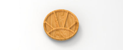 Sunburst Wood Serving Tray - Charcuterie Board - Cheese Board - Chip & Dip - Divided Bowl - Wooden Platter