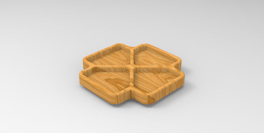 Crossover Wood Serving Tray - Charcuterie Board - Cheese Board - Chip & Dip - Divided Bowl - Platter