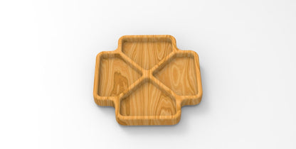 Crossover Wood Serving Tray - Charcuterie Board - Cheese Board - Chip & Dip - Divided Bowl - Platter