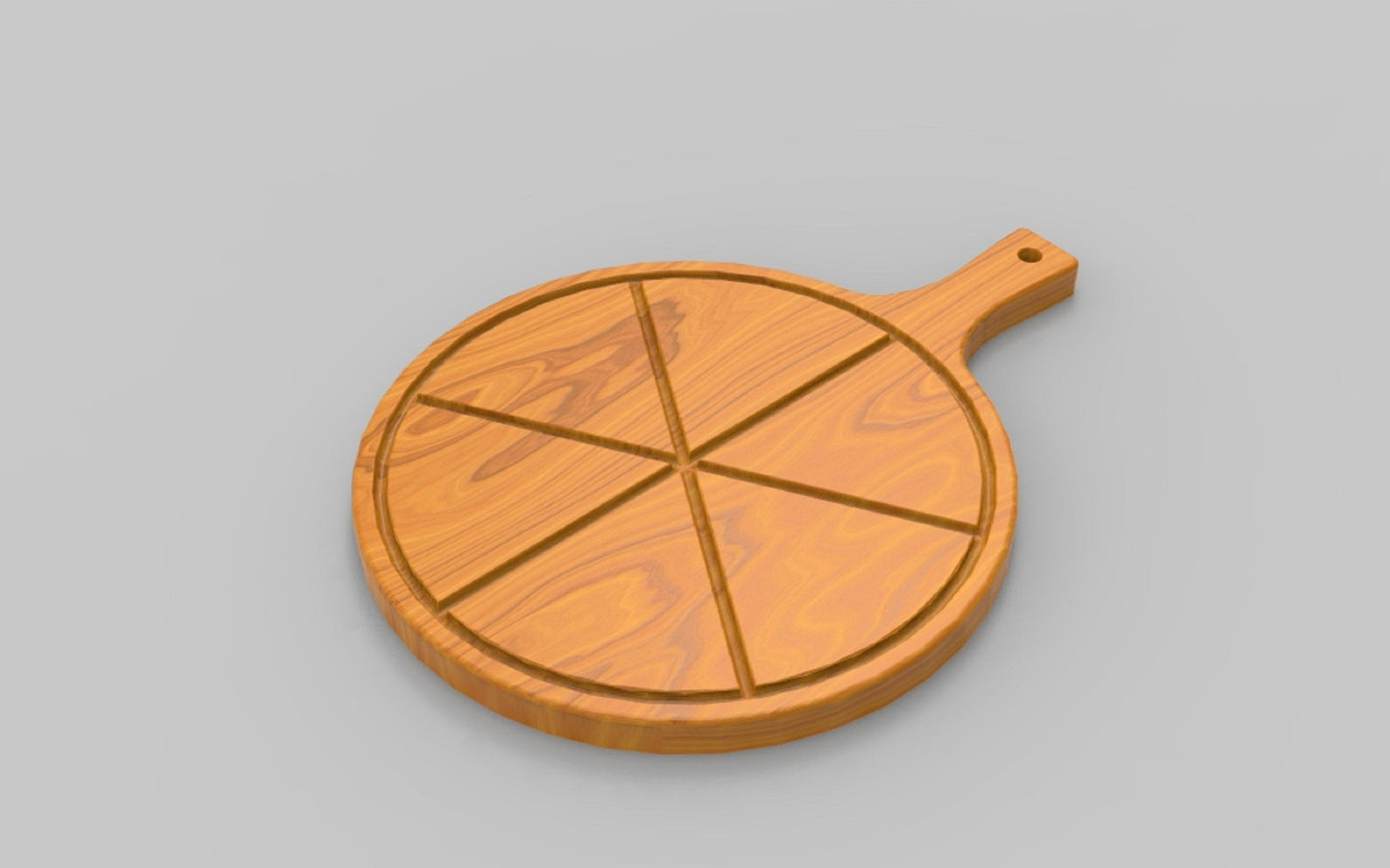 Pizza Cut Wood Plate - 4 Sizes - Divided Wooden Board - Serving Tray Platter