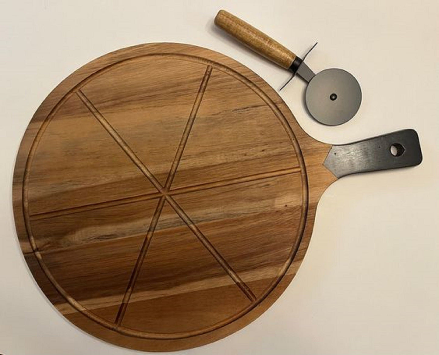 Pizza Cut Wood Plate - 4 Sizes - Divided Wooden Board - Serving Tray Platter