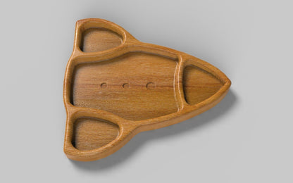 Rocket Kid Plate - Wood Dinner Plate - Wooden Serving Dish