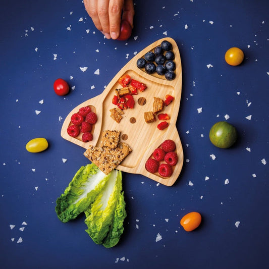 Rocket Kid Plate - Wood Dinner Plate - Wooden Serving Dish