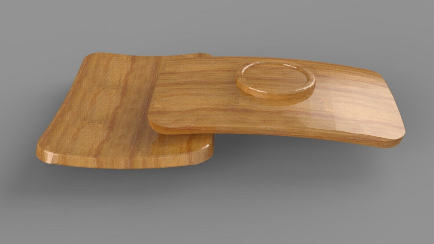Curved Wood Charcuterie Platter - Serving Tray - 18" - Veggie Tray