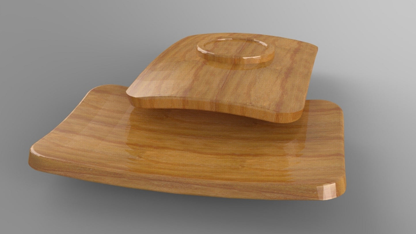 Curved Wood Charcuterie Platter - Serving Tray - 18" - Veggie Tray