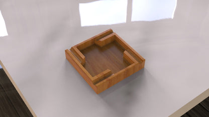 Wood Square Ashtray - Cigar Ashtrays - Large Luxury Ashtray For Outdoors - Rustic Wooden Ashtray
