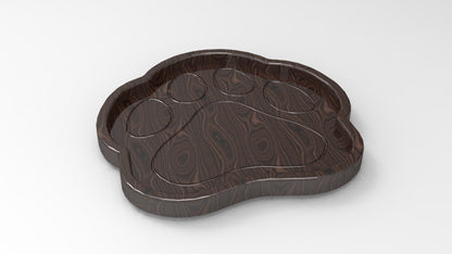 Paw Print Animal Paw Wood Catch All Tray - Vanity Valet Bowl - 10"