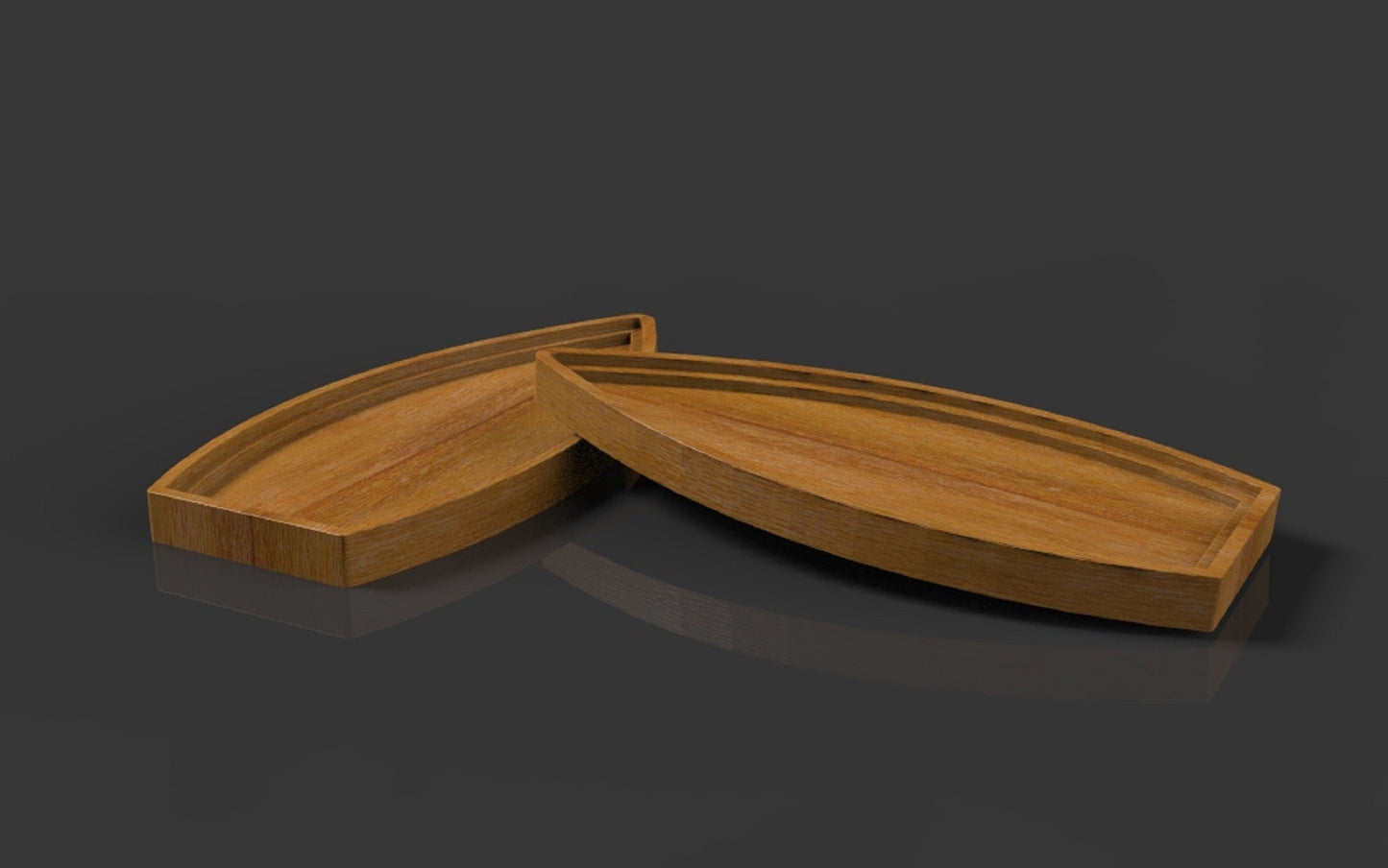 Sushi Boat Wooden Serving Tray - Lucky Boat - Cheese Board - Chip & Dip - Divided Bowl - Wooden Platter