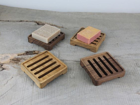 Soap Dish Wooden Tray - Square - Bath Spa Sink - Home Decor - Wooden Platter
