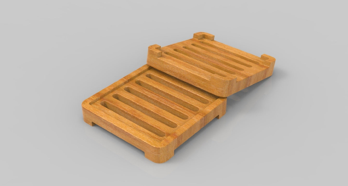 Soap Dish Wooden Tray - Square - Bath Spa Sink - Home Decor - Wooden Platter