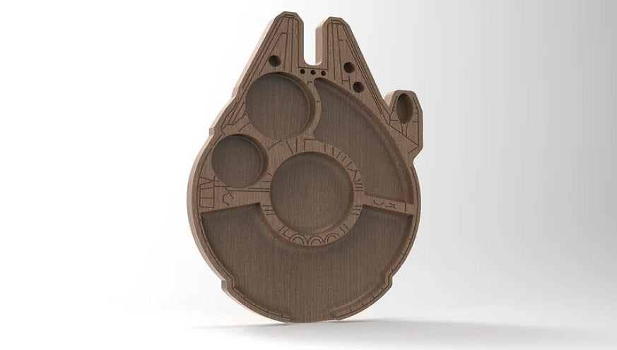 Millennium Falcon Star Trek Wood Kid Plate - Animal Dinner Plate - Wooden Serving Dish