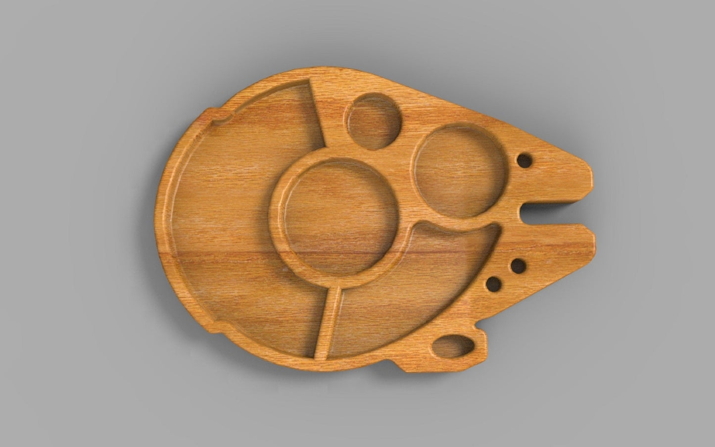 Millennium Falcon Star Trek Wood Kid Plate - Animal Dinner Plate - Wooden Serving Dish