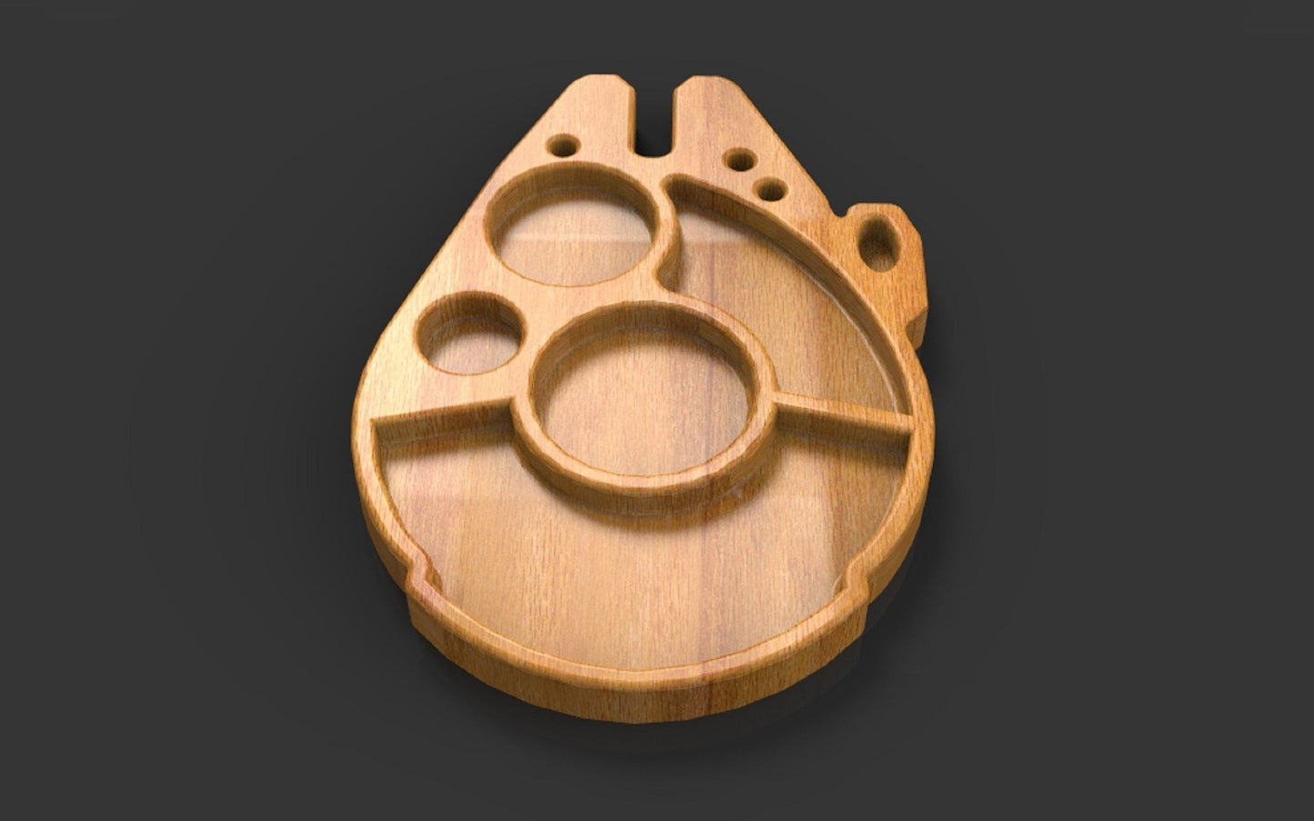 Millennium Falcon Star Trek Wood Kid Plate - Animal Dinner Plate - Wooden Serving Dish