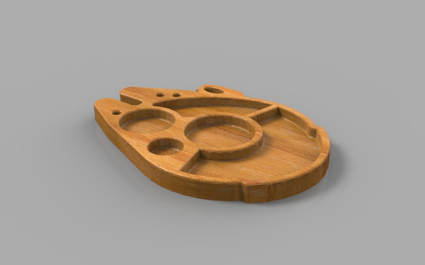 Millennium Falcon Star Trek Wood Kid Plate - Animal Dinner Plate - Wooden Serving Dish