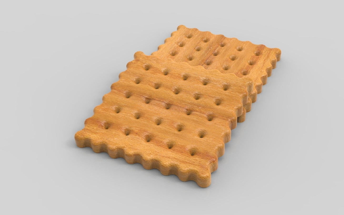 Biscuit Wood Coaster Set of 4 - Solid Wood Biscuit Shape Coasters - Tabletop Protection & Insulation