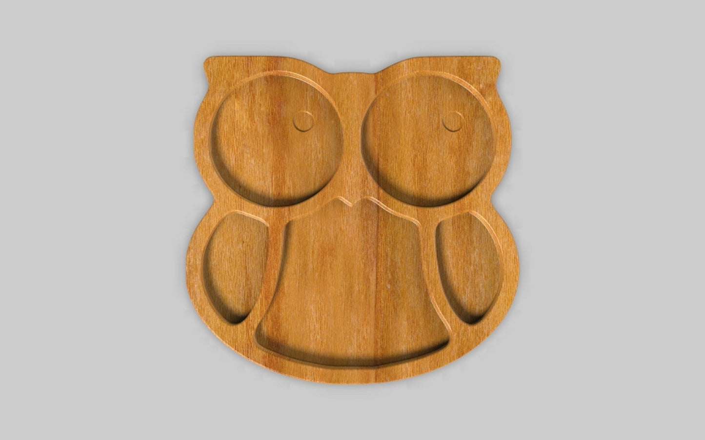 Owl Wood Kid Plate - Animal Dinner Plate - Wooden Serving Dish