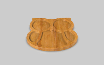 Owl Wood Kid Plate - Animal Dinner Plate - Wooden Serving Dish