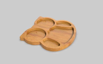 Owl Wood Kid Plate - Animal Dinner Plate - Wooden Serving Dish