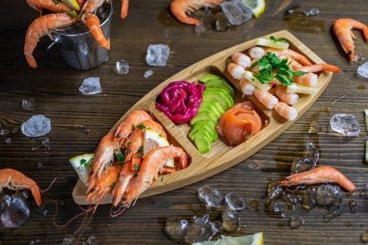 Sushi Boat Wooden Serving Tray - Lucky Boat - Cheese Board - Chip & Dip - Divided Bowl - Wooden Platter