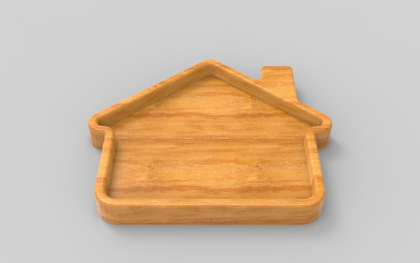 Home House Wood Catch All Tray - Vanity Valet Bowl - 10"