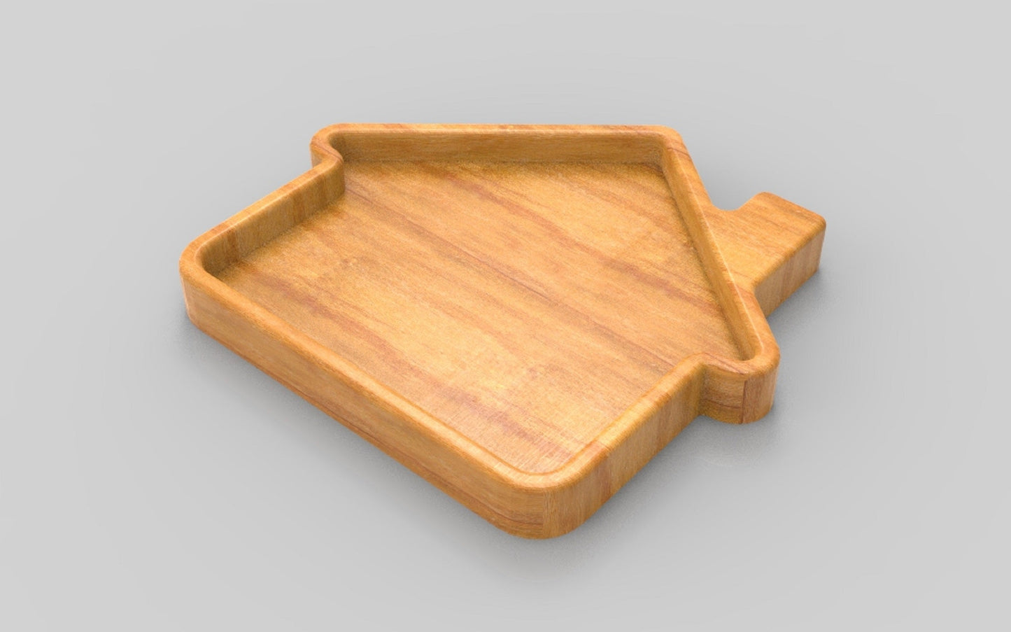 Home House Wood Catch All Tray - Vanity Valet Bowl - 10"