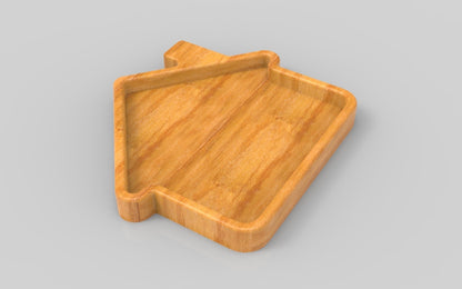 Home House Wood Catch All Tray - Vanity Valet Bowl - 10"