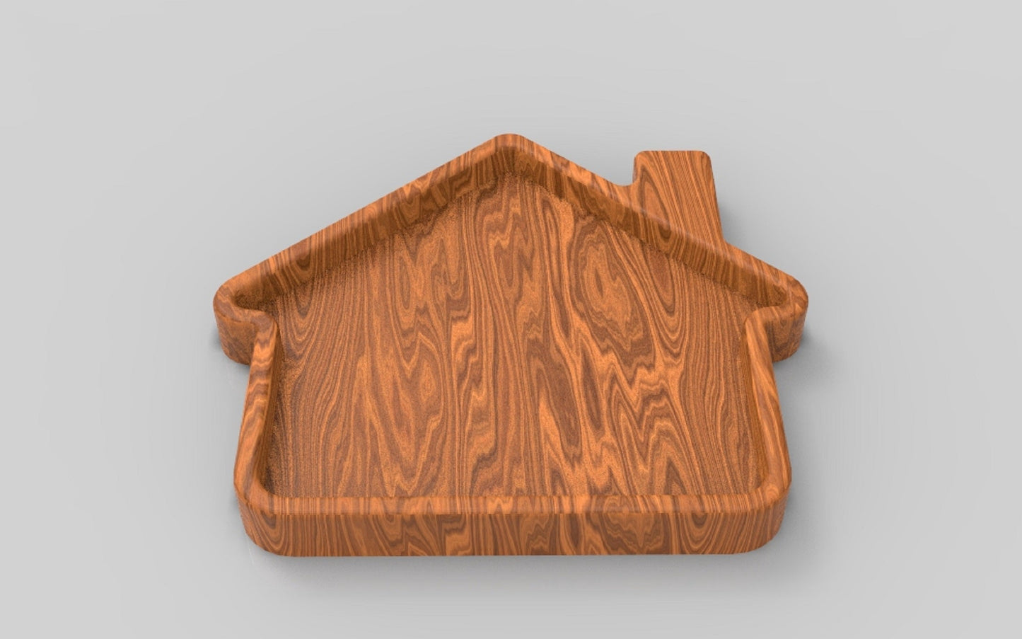 Home House Wood Catch All Tray - Vanity Valet Bowl - 10"