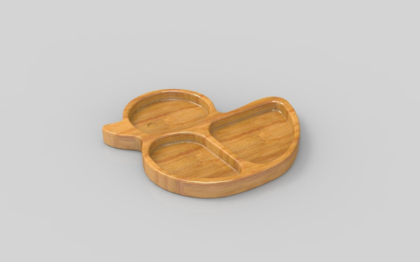 Duck Wood Kid Plate - Animal Dinner Plate - Wooden Serving Dish