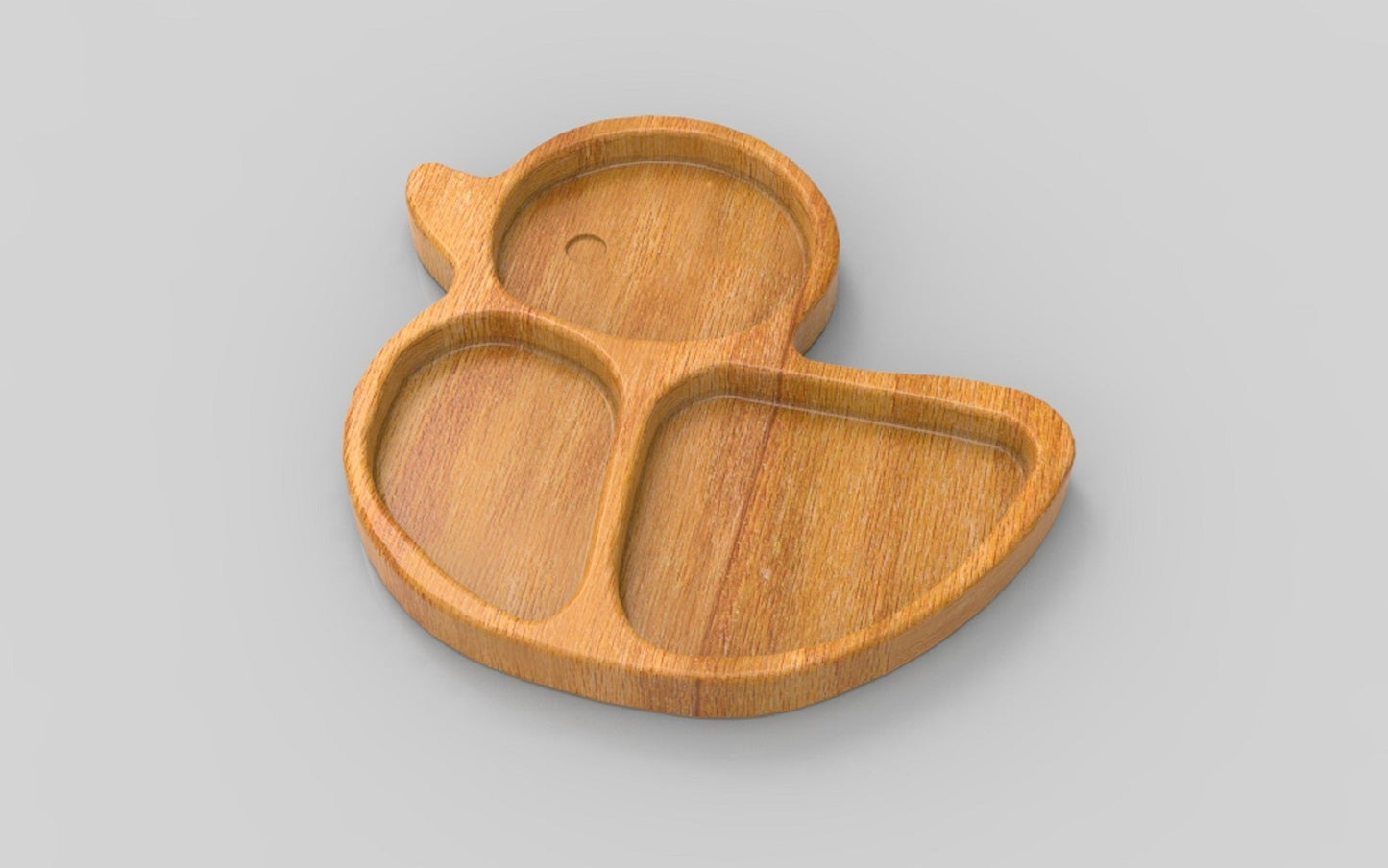 Duck Wood Kid Plate - Animal Dinner Plate - Wooden Serving Dish