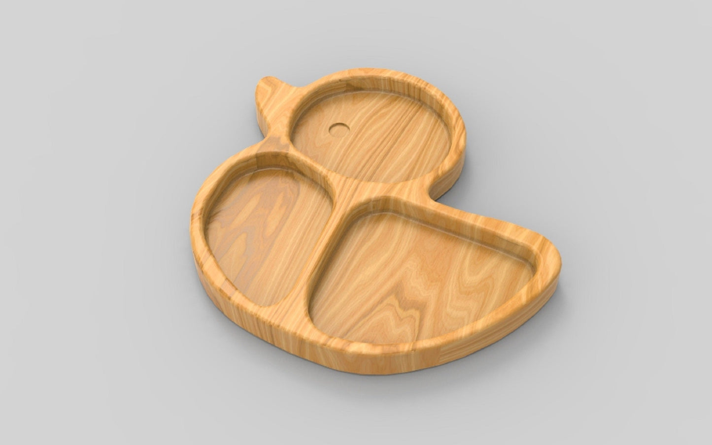 Duck Wood Kid Plate - Animal Dinner Plate - Wooden Serving Dish