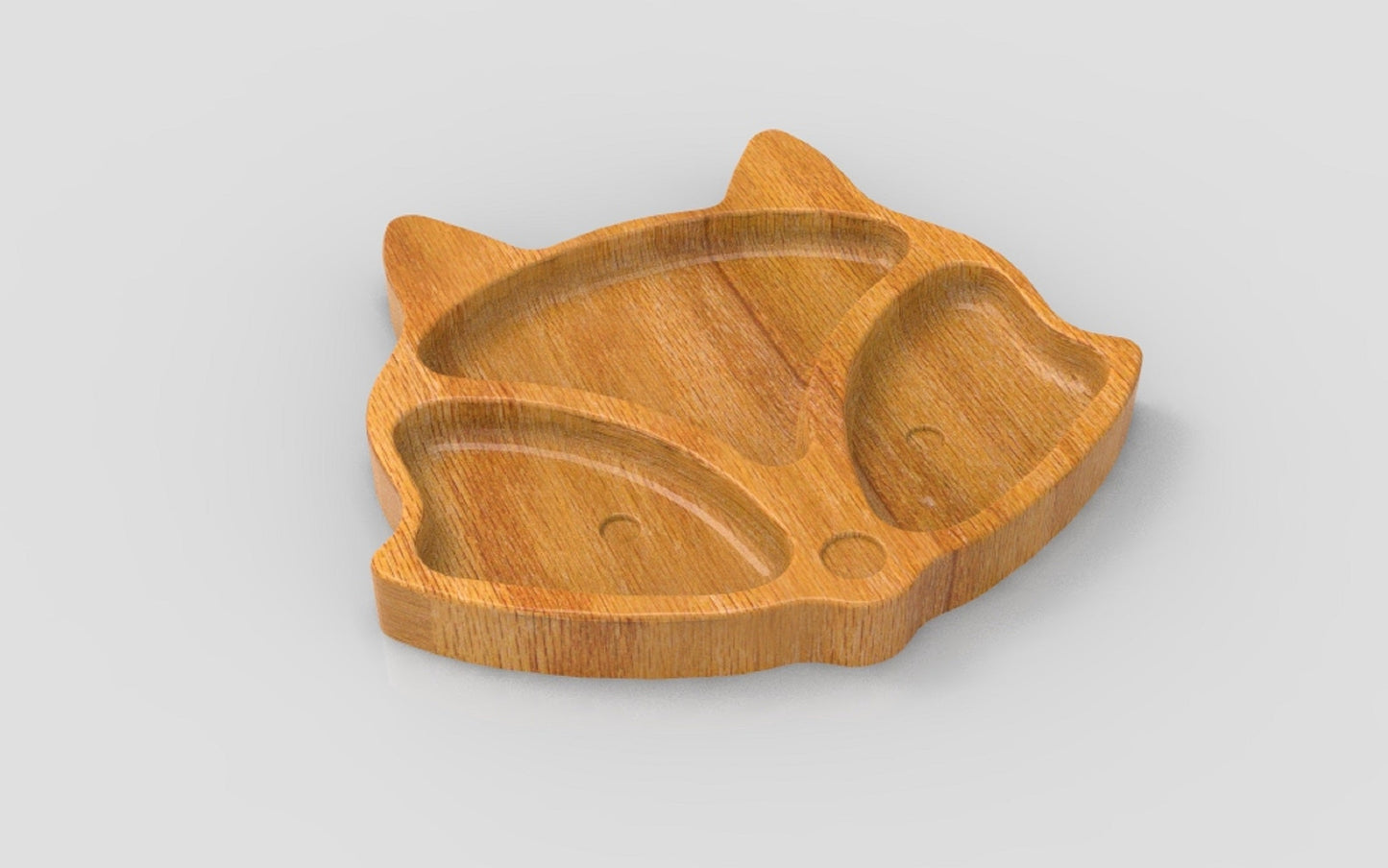 Fox Wood Kid Plate - Animal Dinner Plate - Wooden Serving Dish