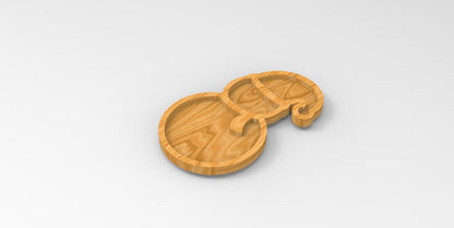 Snowman Wooden Serving Tray - Charcuterie Board - Cheese Board - Chip & Dip - Divided Bowl - Wooden Platter