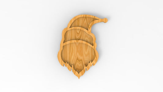 Santa Hat Wooden Christmas Serving Tray - Cheese Board - Chip & Dip - Divided Bowl - Charcuterie Board