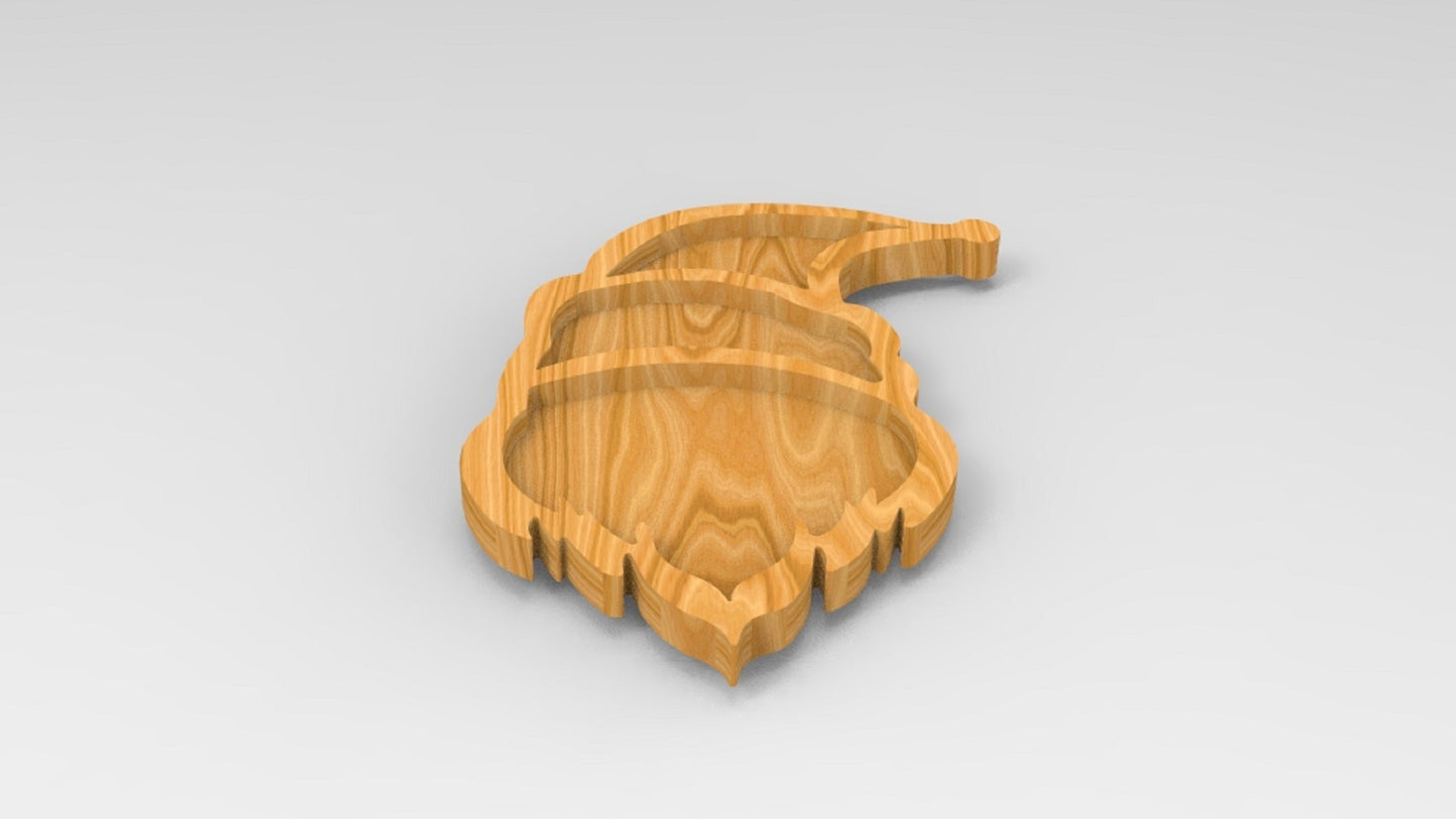 Santa Hat Wooden Christmas Serving Tray - Cheese Board - Chip & Dip - Divided Bowl - Charcuterie Board