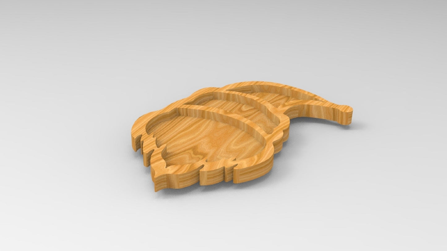 Santa Hat Wooden Christmas Serving Tray - Cheese Board - Chip & Dip - Divided Bowl - Charcuterie Board