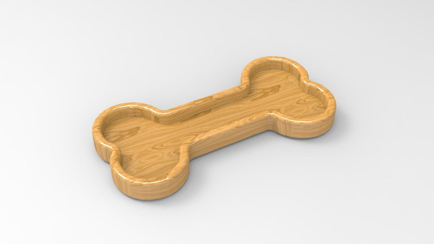 Dog Bone Wood Catch All - Valet Tray