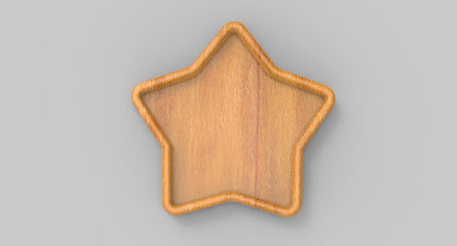 Star Wood Catch All Tray - Vanity Valet Bowl - 10"